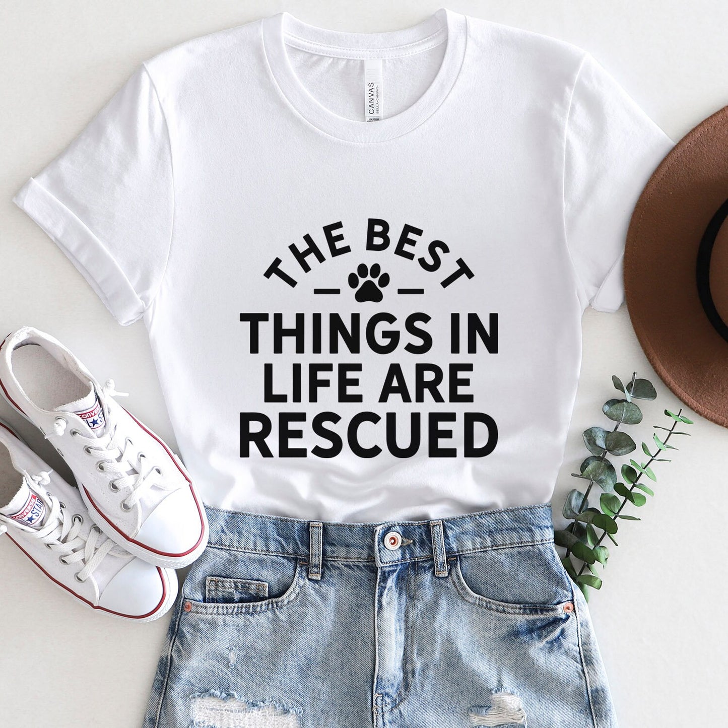 T-Shirt für Tierliebhaber, Shirt mit Hundespruch, Lustiges Shirt mit Hundespruch, T-Shirt für Hundebesitzer, T-Shirt mit dem Titel „The Best Things in Life are Rescued“