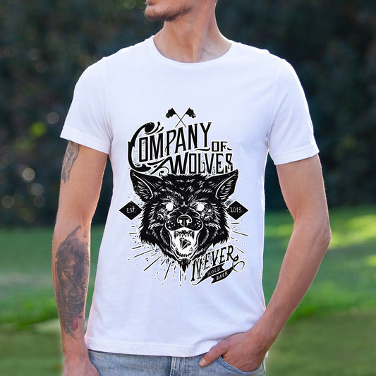 Wolf T-Shirt, Company of Wolves T-Shirt, T-Shirt mit Wolfsprint, Heulender Wolf, Animal Print T-Shirt, Geschenk für Wolfsliebhaber, Wildtier T-Shirt