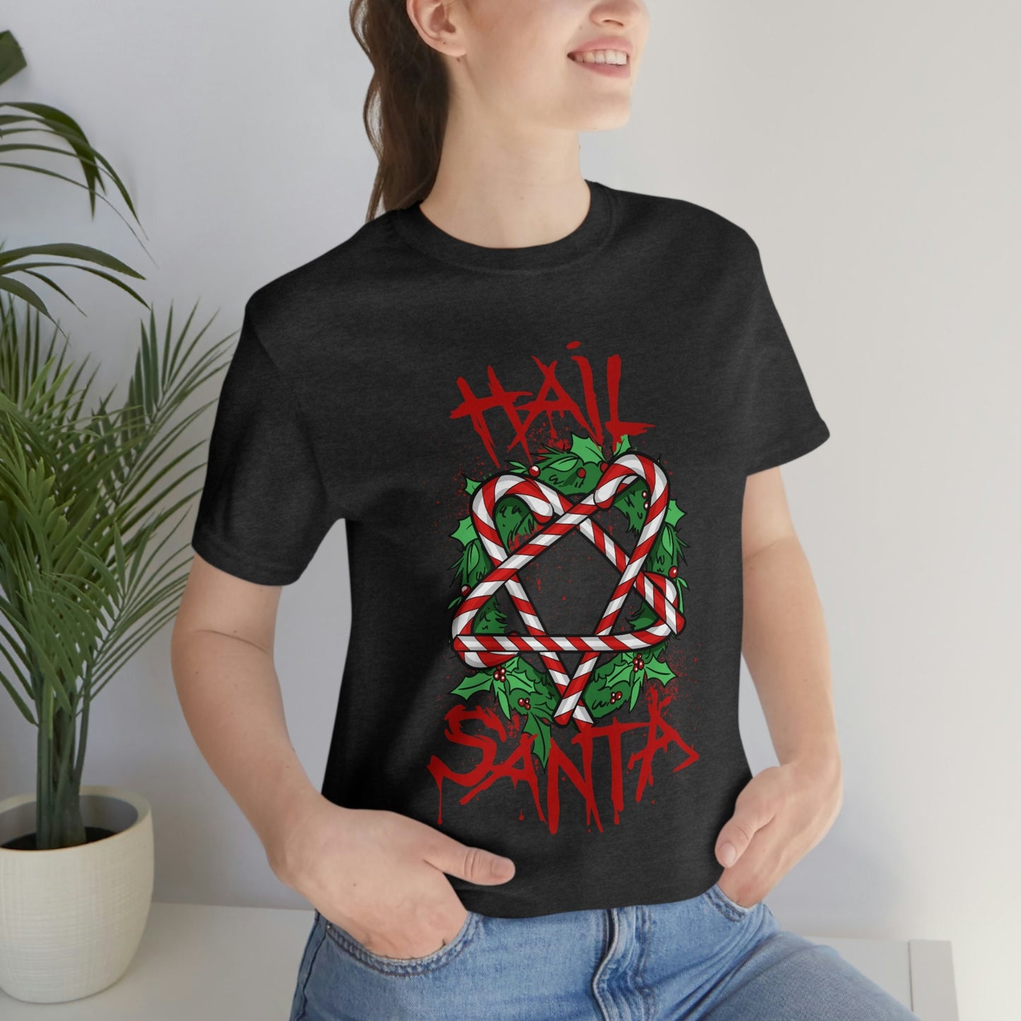 Santa T-shirt, Pentagon T-shirt, Scary Shirt, Horror T-Shirt, Hail Santa Shirt, Christmas Humor T-shirt, Gift T-shirt, Funny Shirt