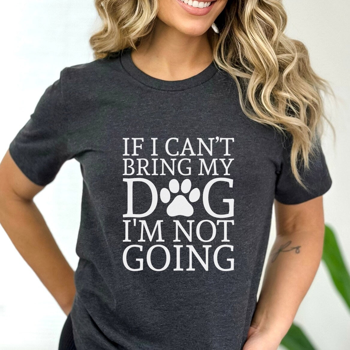 T-shirt Si je ne peux pas amener mon chien, je n'irai pas, T-shirt pour amoureux des animaux, T-shirt avec citation sur les chiens, T-shirt pour maman de chien, T-shirt pour papa de chien, T-shirt pour propriétaire de chien