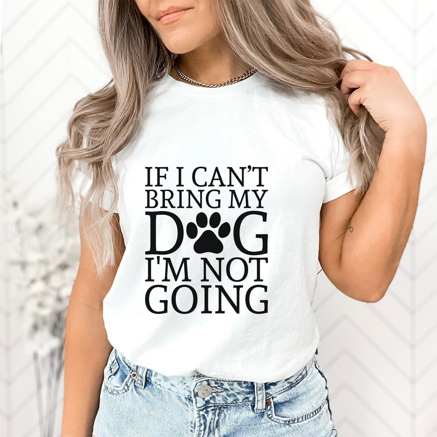 T-shirt Si je ne peux pas amener mon chien, je n'irai pas, T-shirt pour amoureux des animaux, T-shirt avec citation sur les chiens, T-shirt pour maman de chien, T-shirt pour papa de chien, T-shirt pour propriétaire de chien