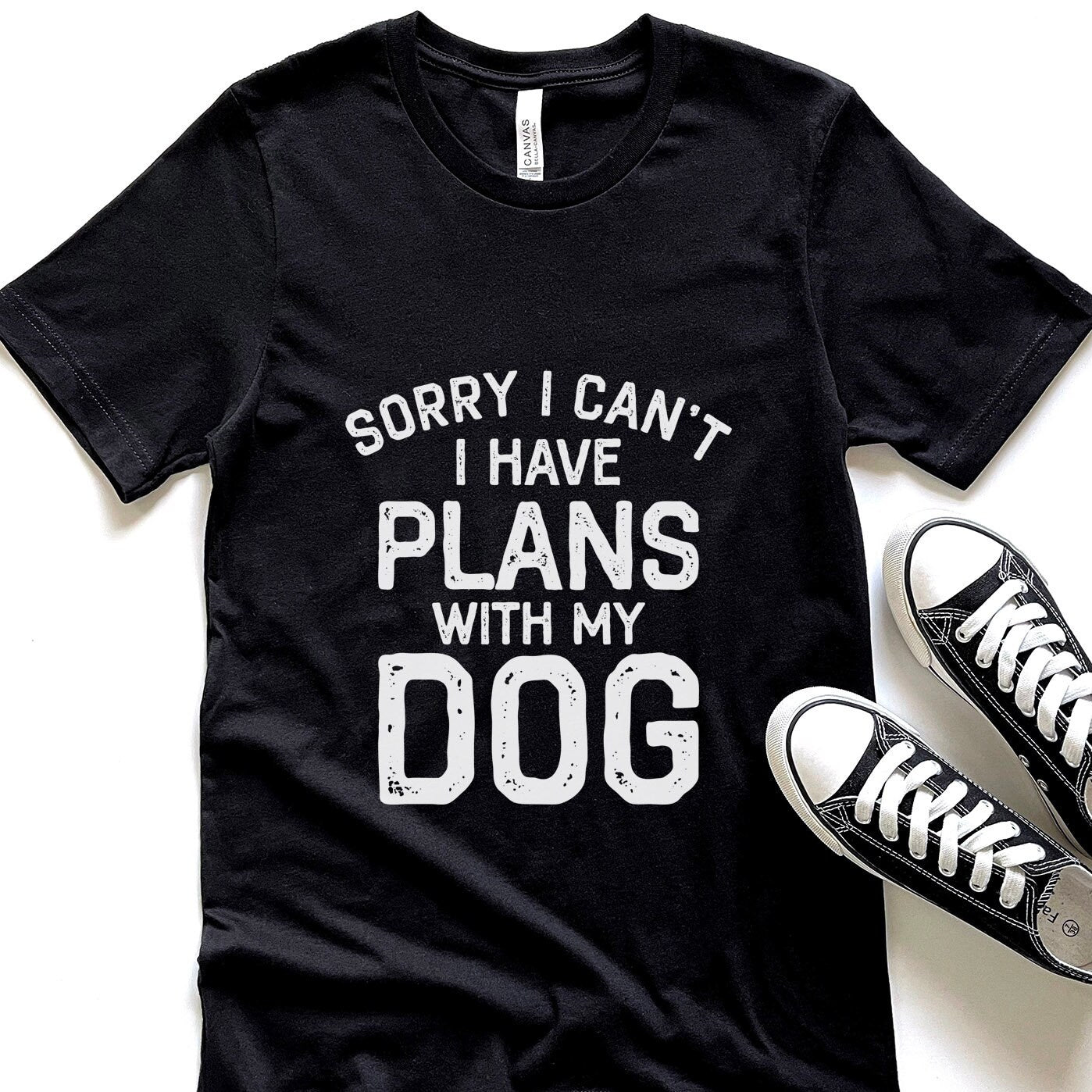 T-shirt « J'ai des projets avec mon chien », T-shirt pour amoureux des chiens, T-shirt avec citation sur les chiens, T-shirt pour maman ou papa de chien, T-shirt pour propriétaire de chien, T-shirt pour amoureux des animaux