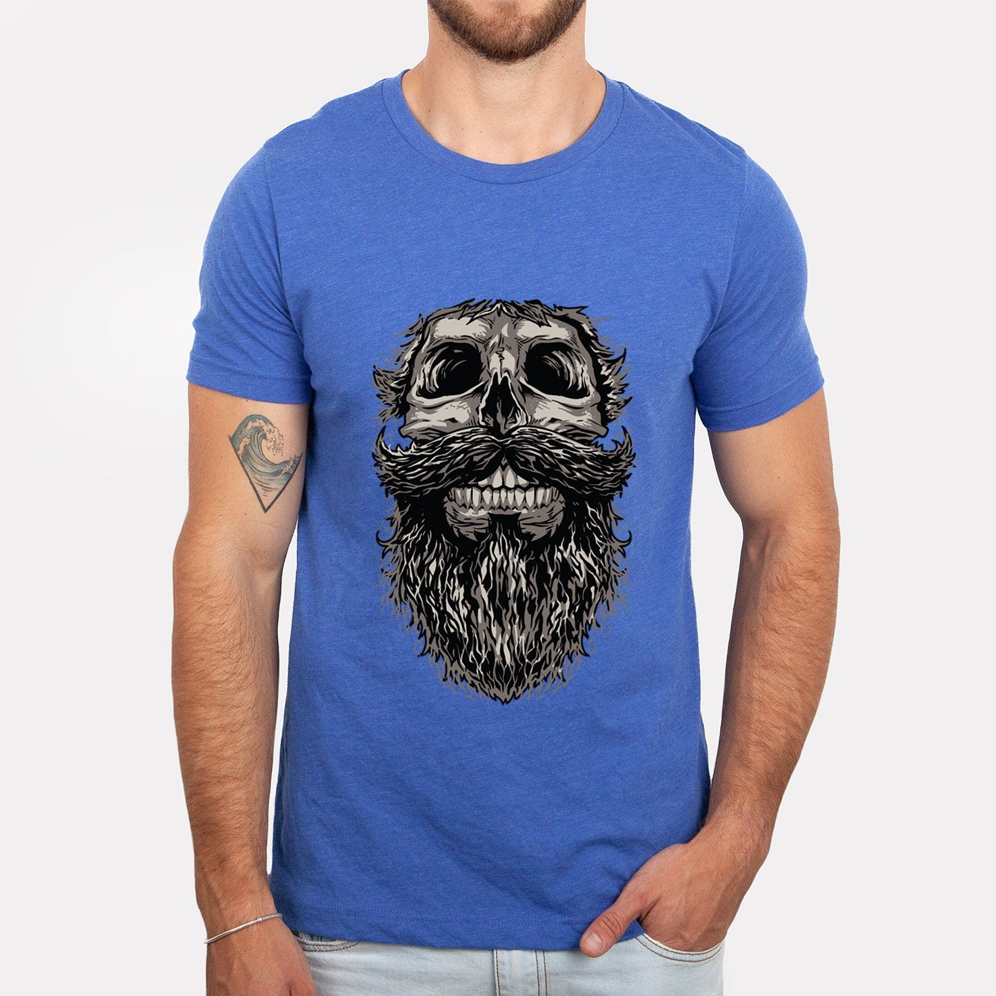 Skull and Beard T-shirt, Skull T-shirt, Skeleton Face Shirt, Beard LoversT-Shirt, Skull with Beard Shirt, Hair T-Shirt, Gifts For Him
