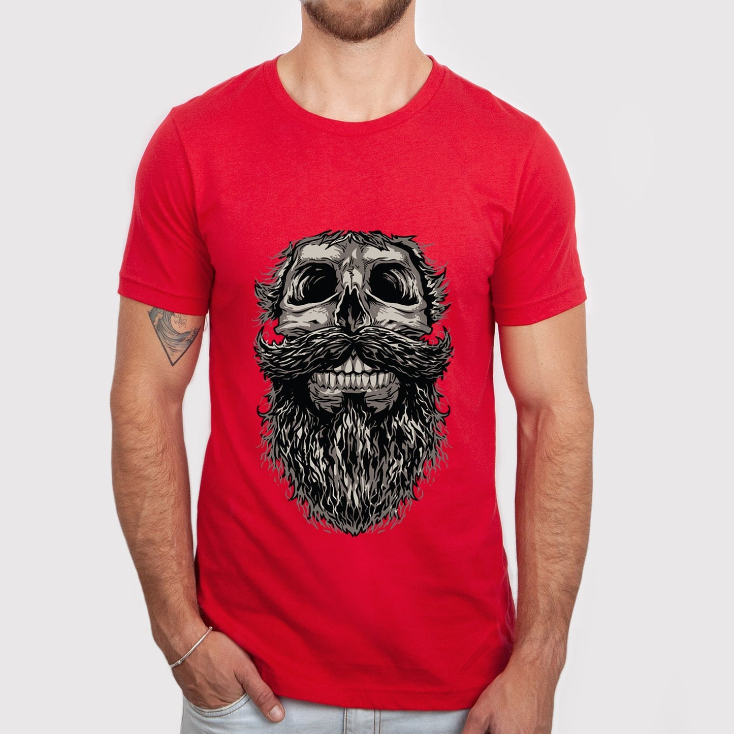 Skull and Beard T-shirt, Skull T-shirt, Skeleton Face Shirt, Beard LoversT-Shirt, Skull with Beard Shirt, Hair T-Shirt, Gifts For Him