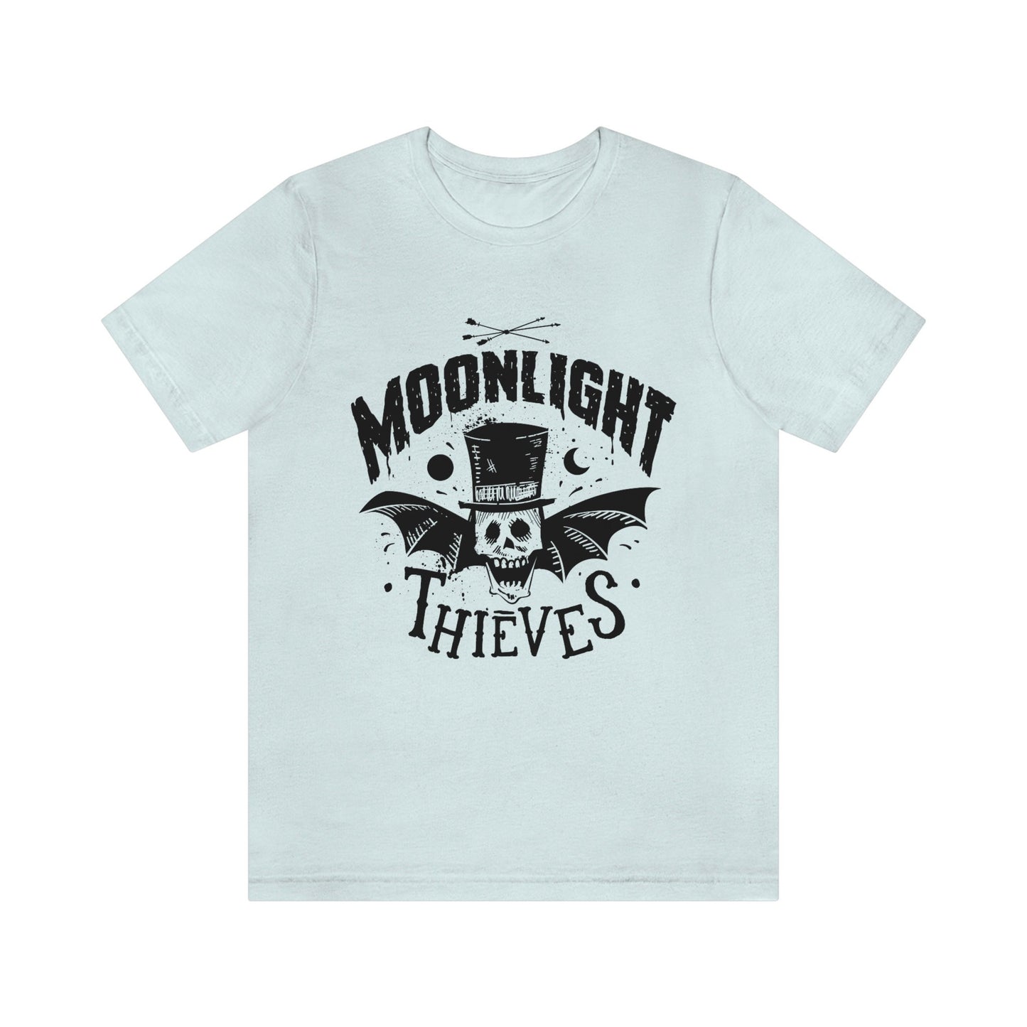 Moonlight Thieves T-shirt, Horror Shirt, Skeleton T-shirt, Bat Shirt, T-shirt, Shirt with Bat and Wings, Celestial Moon Shirt