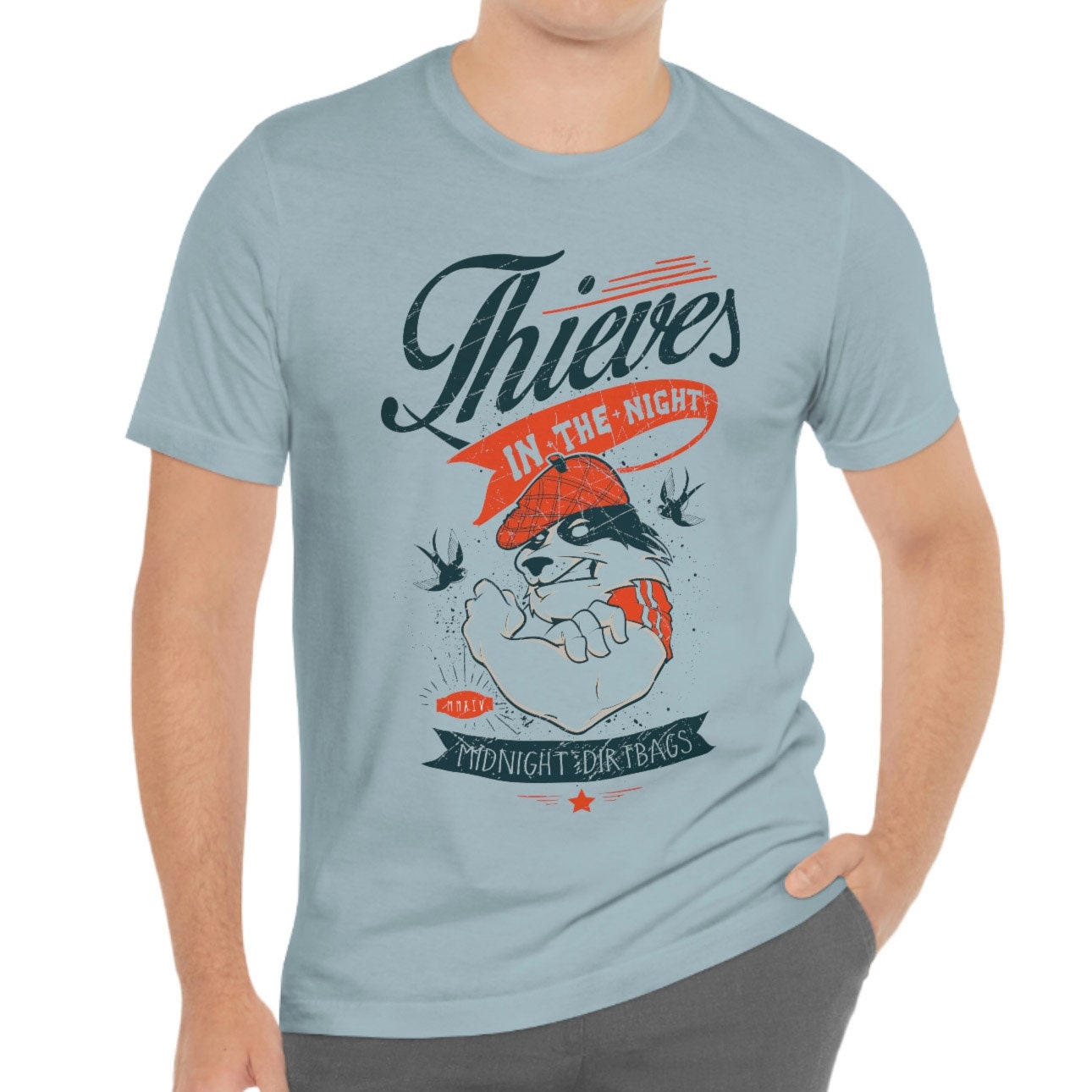 T-shirt voleurs dans la nuit, T-shirt avec chien, T-shirt drôle, T-shirt voleur badass, T-shirt humoristique, cadeau pour lui, cadeau pour elle
