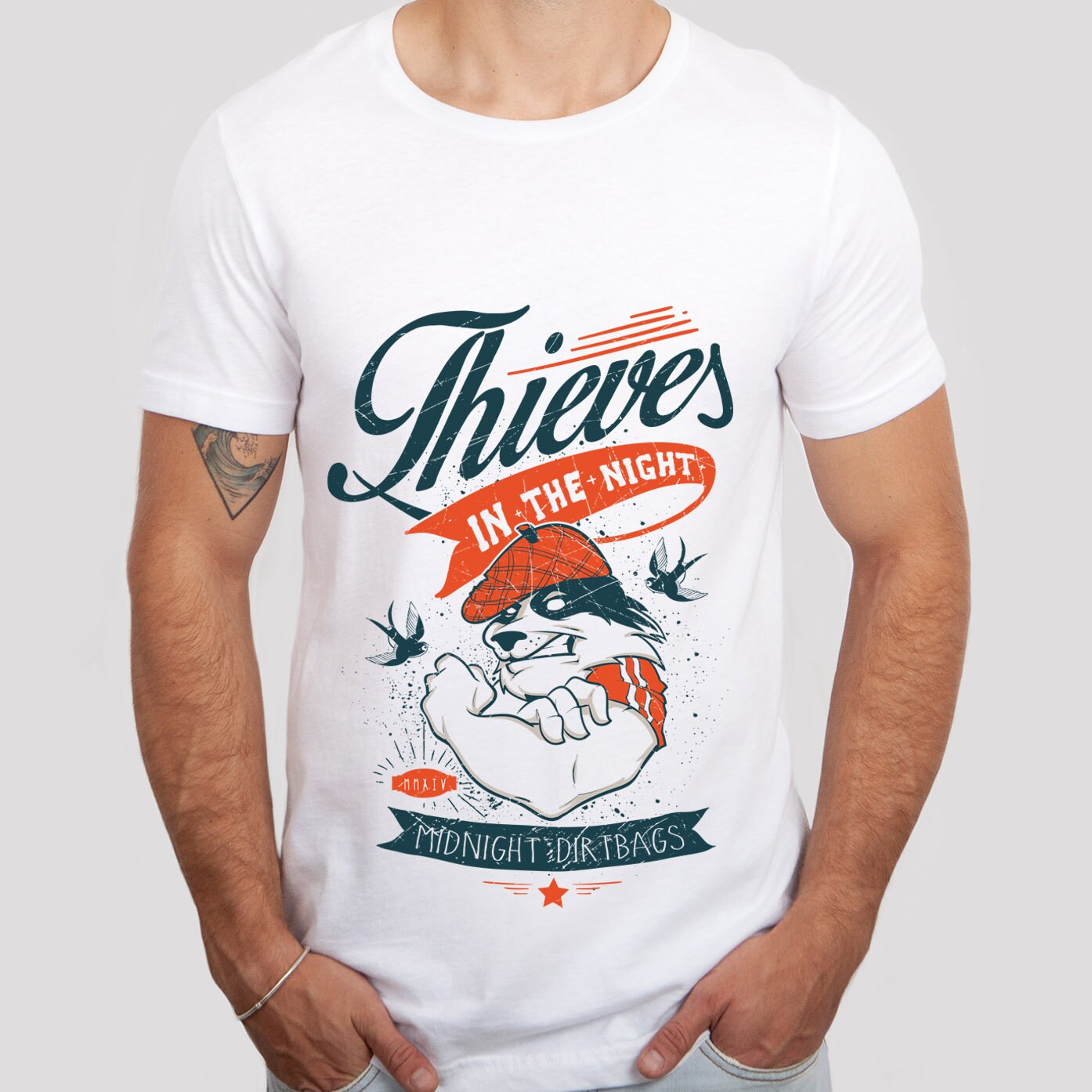 T-shirt voleurs dans la nuit, T-shirt avec chien, T-shirt drôle, T-shirt voleur badass, T-shirt humoristique, cadeau pour lui, cadeau pour elle