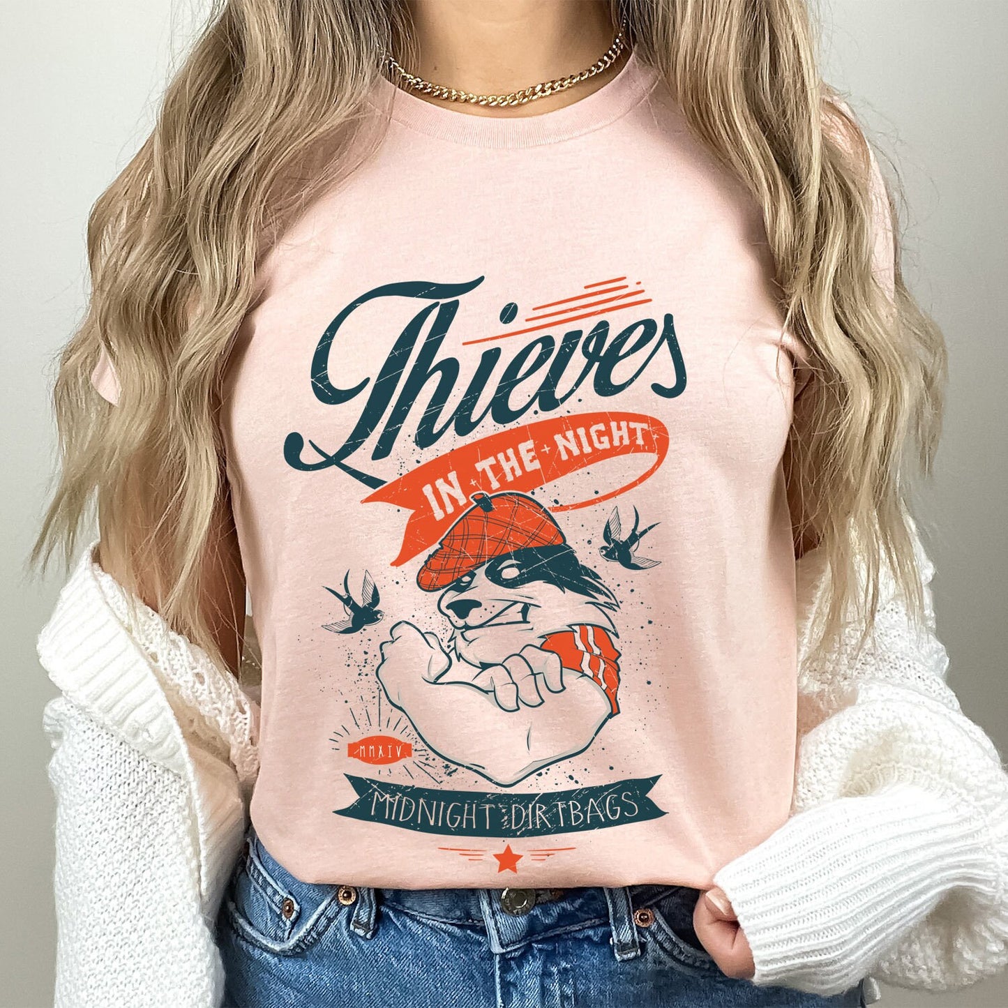 T-shirt voleurs dans la nuit, T-shirt avec chien, T-shirt drôle, T-shirt voleur badass, T-shirt humoristique, cadeau pour lui, cadeau pour elle