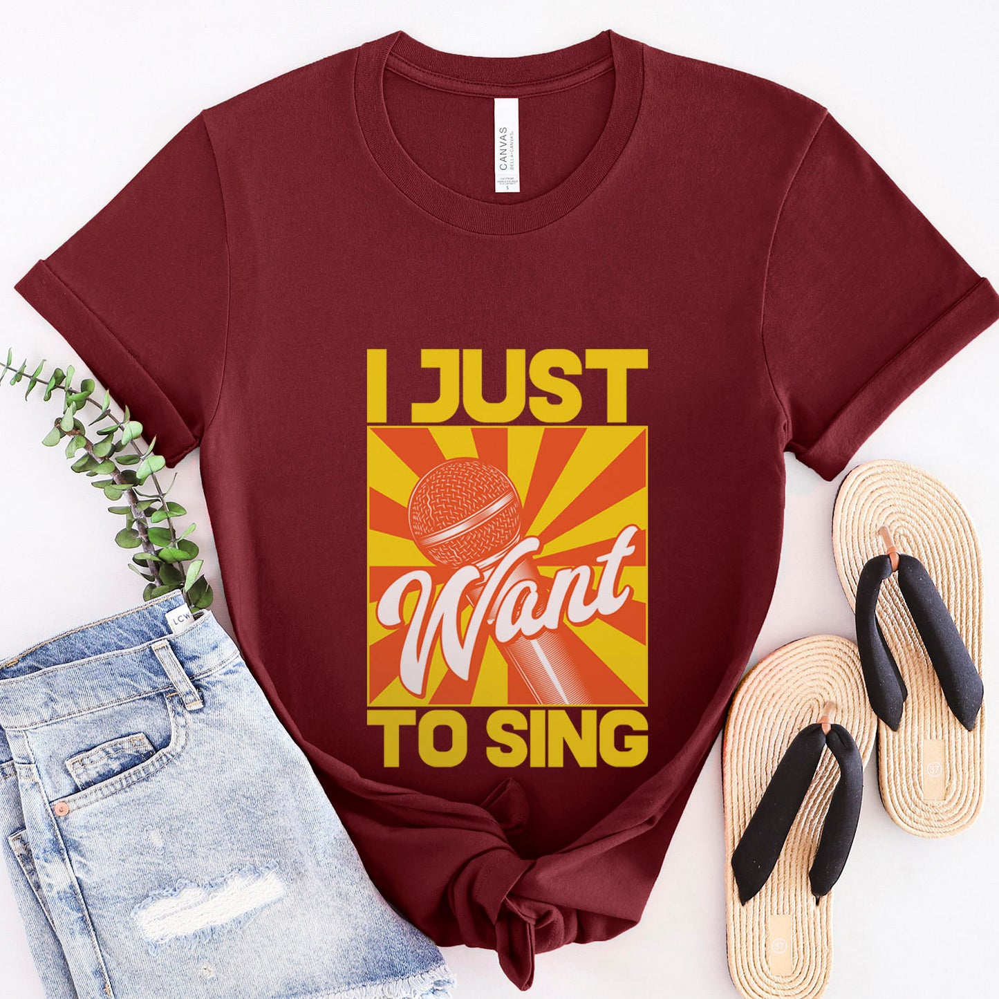T-shirt « Je veux juste chanter », T-shirt de musique, T-shirt de microphone, T-shirt de groupe de musique, cadeau pour elle, cadeau pour lui, T-shirt pour les amateurs de musique