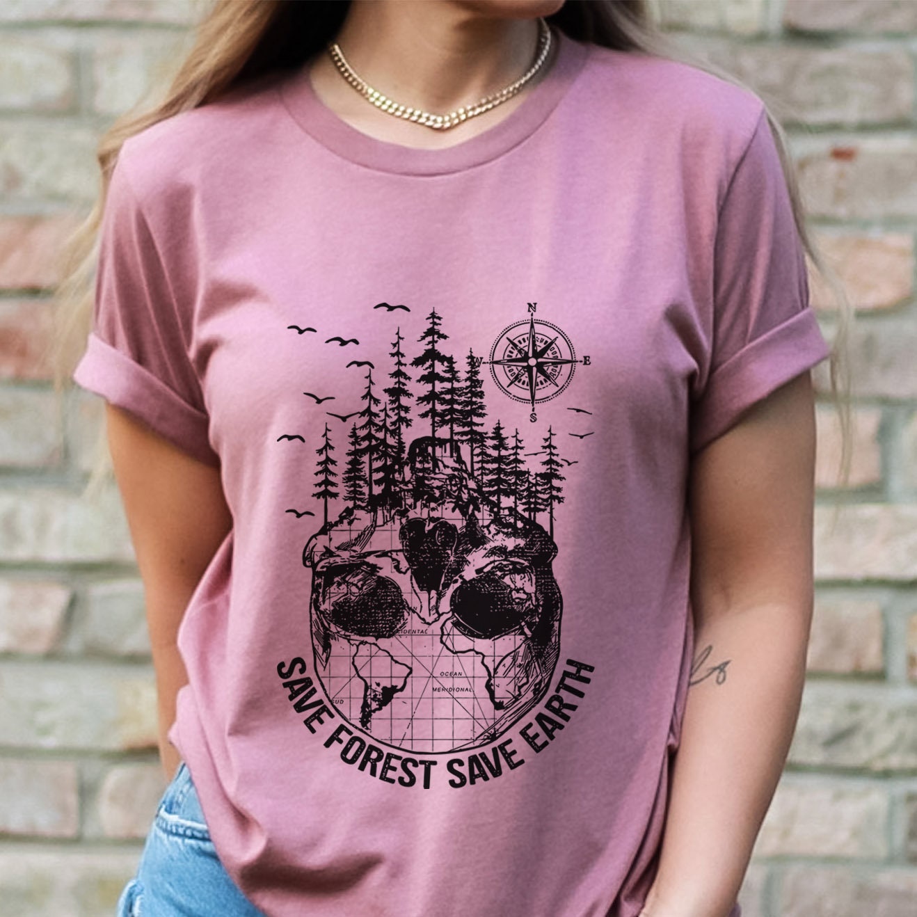 Save Forest Save Earth T-shirt, Skull T-shirt, Nature Lovers Shirt, Camping Shirt, Outdoors T-shirt, Animal Lovers Shirt, Travelers Shirt
