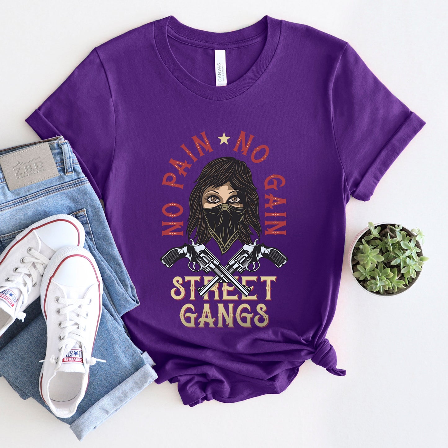 T-shirt No Pain No Gain, T-shirt Wanted Bandits, T-shirt Bandit Girl, T-shirt Bandido, T-shirt Street Gangs, T-shirt Wild West, T-shirt Hipster drôle