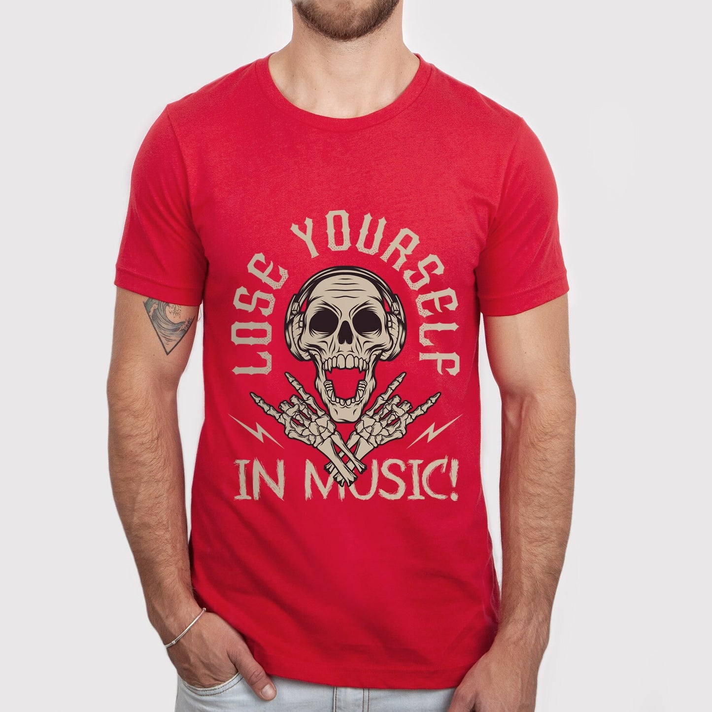 Music T-shirt, Heavy Metal Music Lovers Shirt, Skeleton Shirt, Rock and Roll Music T-Shirt, Rock Band Shirt, Gift Shirt for Music Lovers