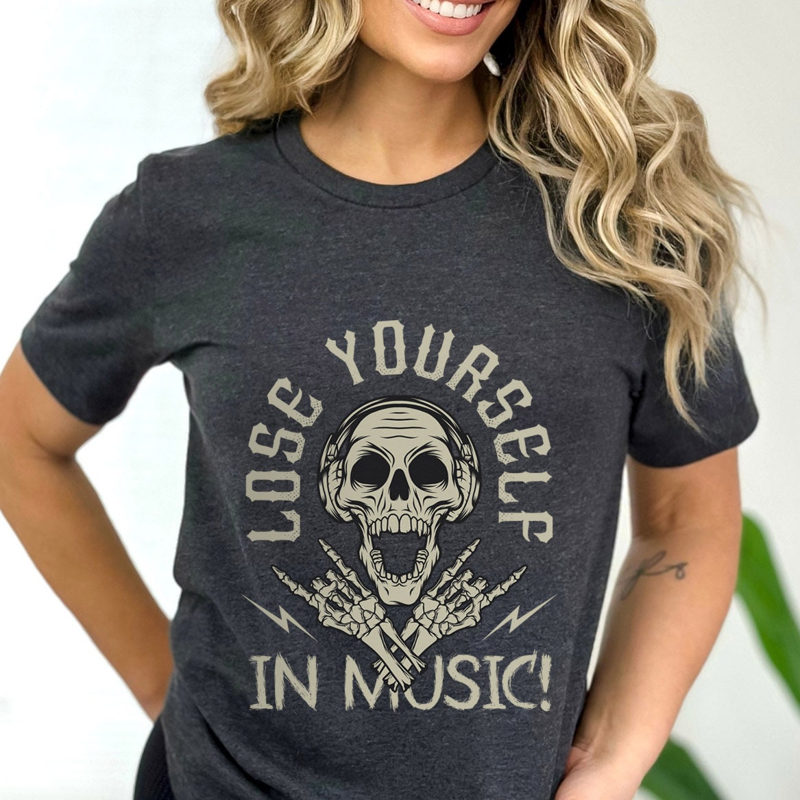 Music T-shirt, Heavy Metal Music Lovers Shirt, Skeleton Shirt, Rock and Roll Music T-Shirt, Rock Band Shirt, Gift Shirt for Music Lovers