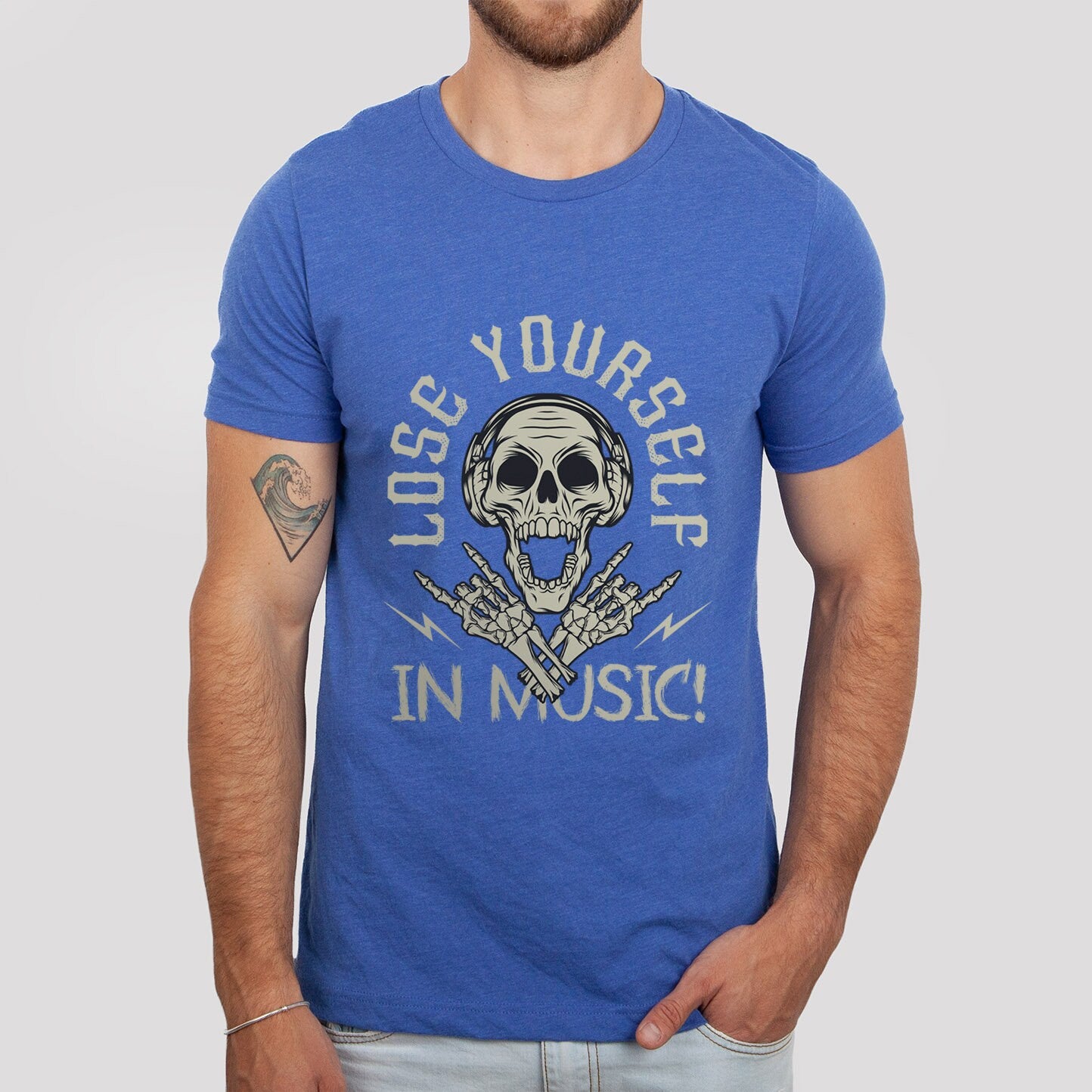 Music T-shirt, Heavy Metal Music Lovers Shirt, Skeleton Shirt, Rock and Roll Music T-Shirt, Rock Band Shirt, Gift Shirt for Music Lovers