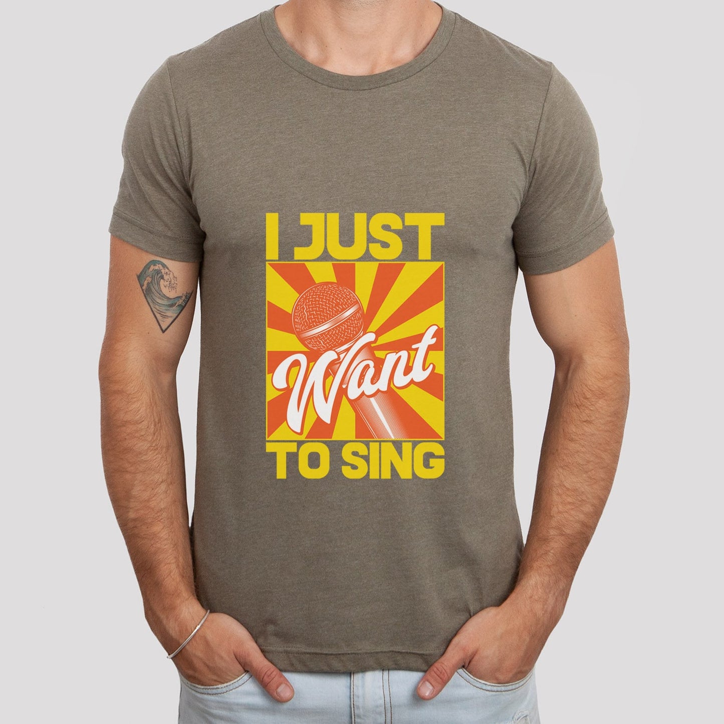 T-shirt « Je veux juste chanter », T-shirt de musique, T-shirt de microphone, T-shirt de groupe de musique, cadeau pour elle, cadeau pour lui, T-shirt pour les amateurs de musique