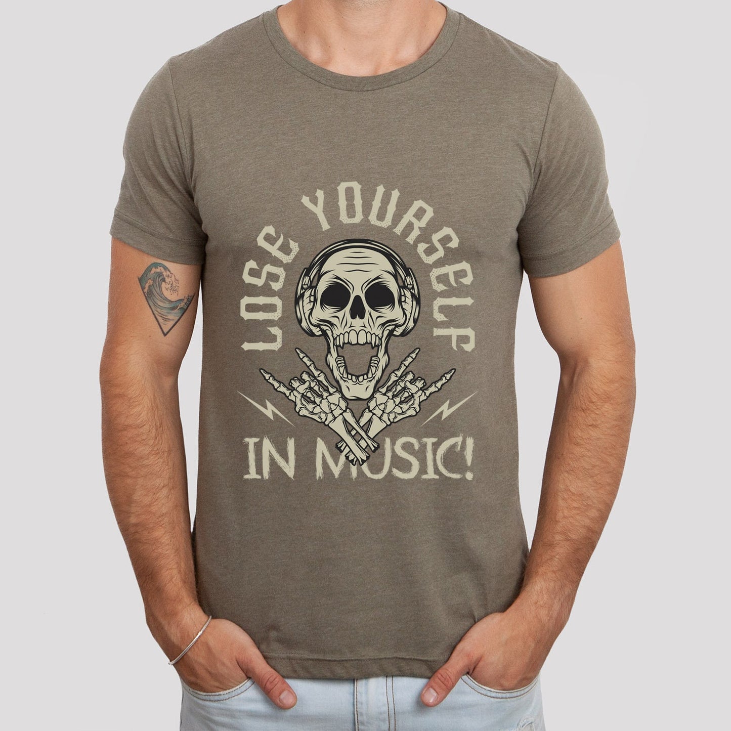 Music T-shirt, Heavy Metal Music Lovers Shirt, Skeleton Shirt, Rock and Roll Music T-Shirt, Rock Band Shirt, Gift Shirt for Music Lovers
