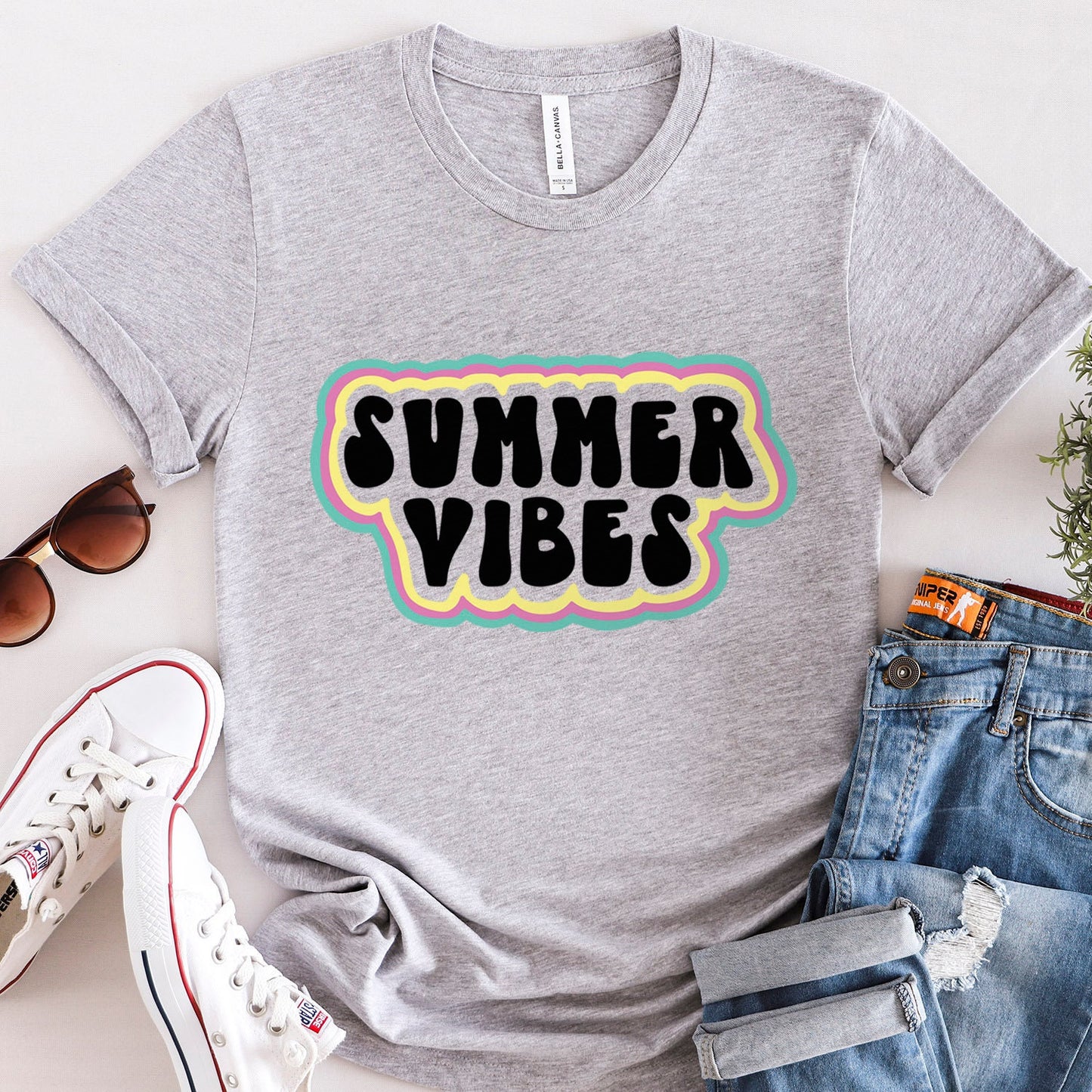 Summer Vibes T-Shirt, Strand Shirt, Cooles Sommer T-Shirt, Urlaubs Shirt, Happy Summer Shirt, Sommer Geschenk T-Shirt