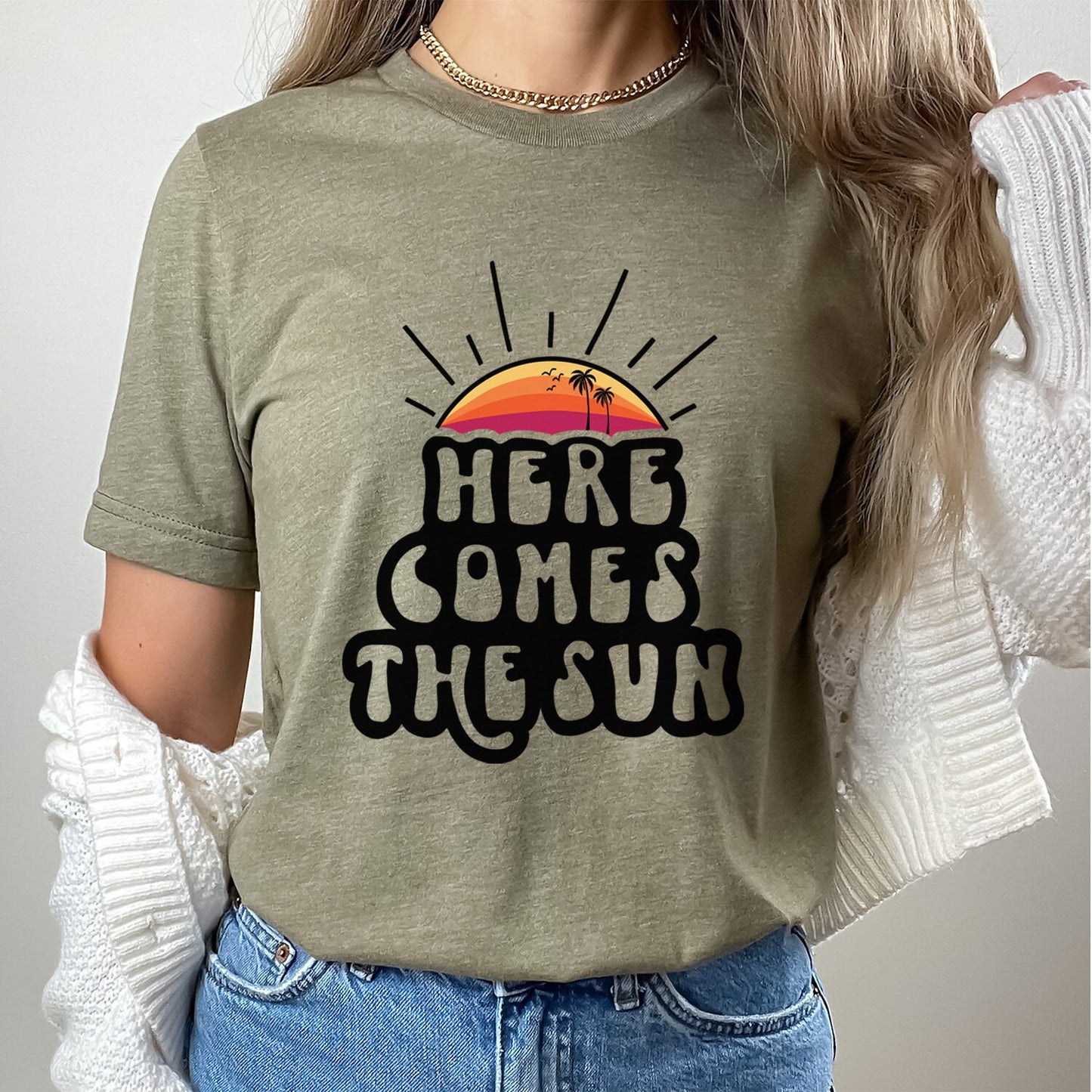 Here Comes the Sun Shirt, Summer Shirt, Summer Vibes T-Shirt, Beach Shirt, Summer T-shirt, Cool Summer Vacation T-shirts