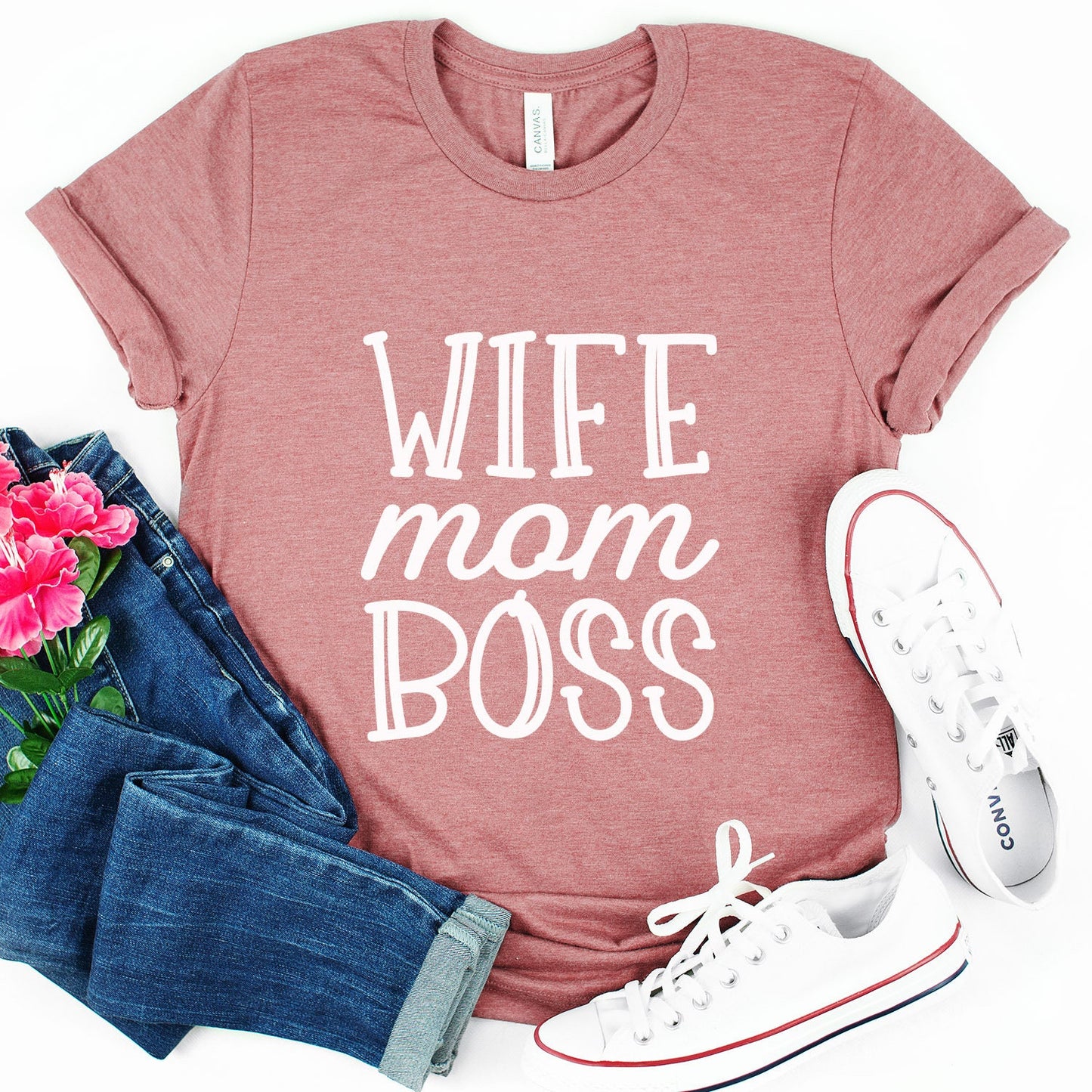 T-Shirt für Mama, Ehefrau Mama Boss T-Shirt, Geschenk Shirt für Mama, Muttertagsgeschenk Shirt, Mama Leben Shirt, Eltern Shirt
