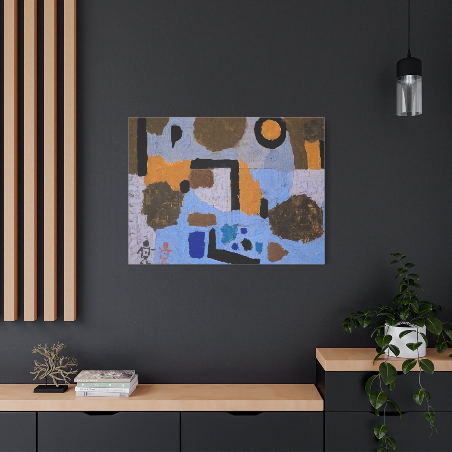 Paul Klee With the two lost ones (1938) Stretched Canvas Modern Wall Art, Paul Klee Reproduction Abstract Painting, Ready to Hang Print
