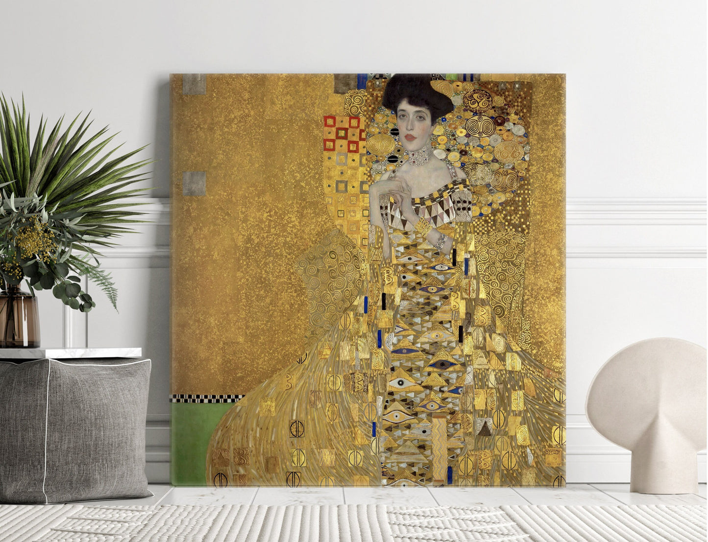 Gustav Klimt Portrait of Adele Bloch-Bauer Stretched Canvas Wall Art, Gustav Klimt Romantic Reproduction Wall Art, Ready to Hang Print