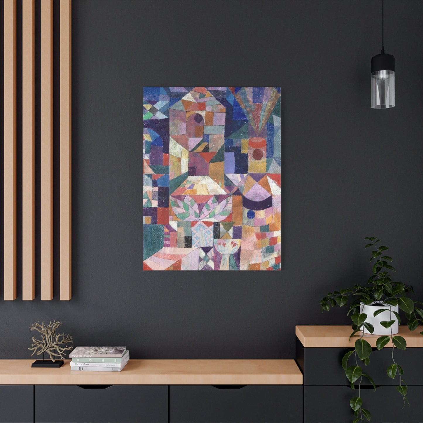 Paul Klee Burggarten Stretched Canvas Wall Art, Paul Klee Reproduction Print, Paul Klee Painting Ready to Hang Canvas, Abstract Wall Art