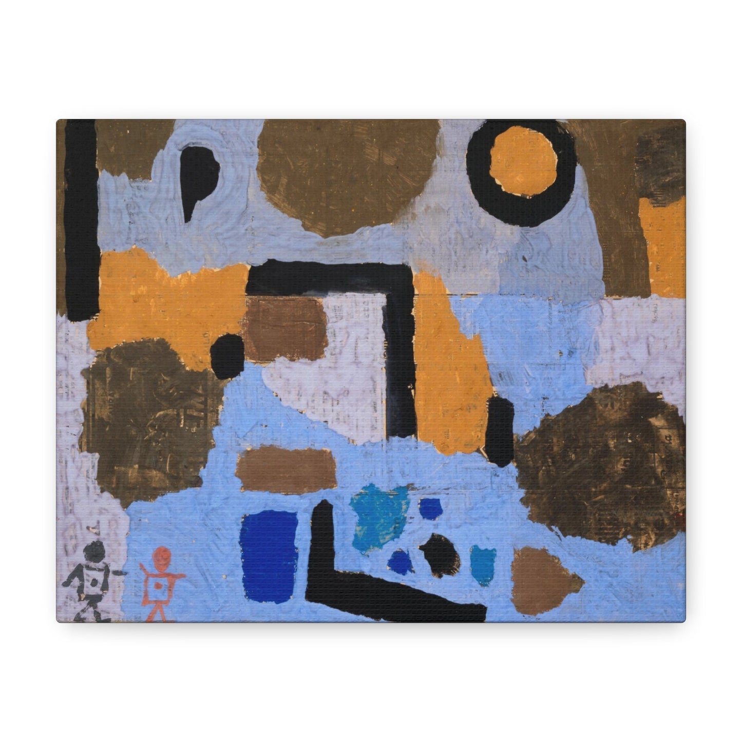 Paul Klee With the two lost ones (1938) Stretched Canvas Modern Wall Art, Paul Klee Reproduction Abstract Painting, Ready to Hang Print