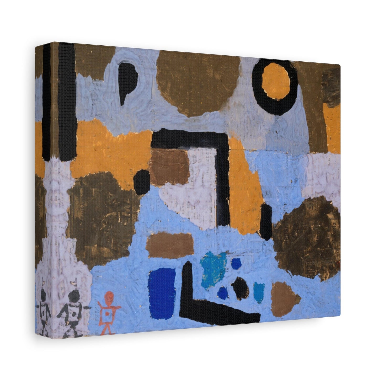 Paul Klee With the two lost ones (1938) Stretched Canvas Modern Wall Art, Paul Klee Reproduction Abstract Painting, Ready to Hang Print