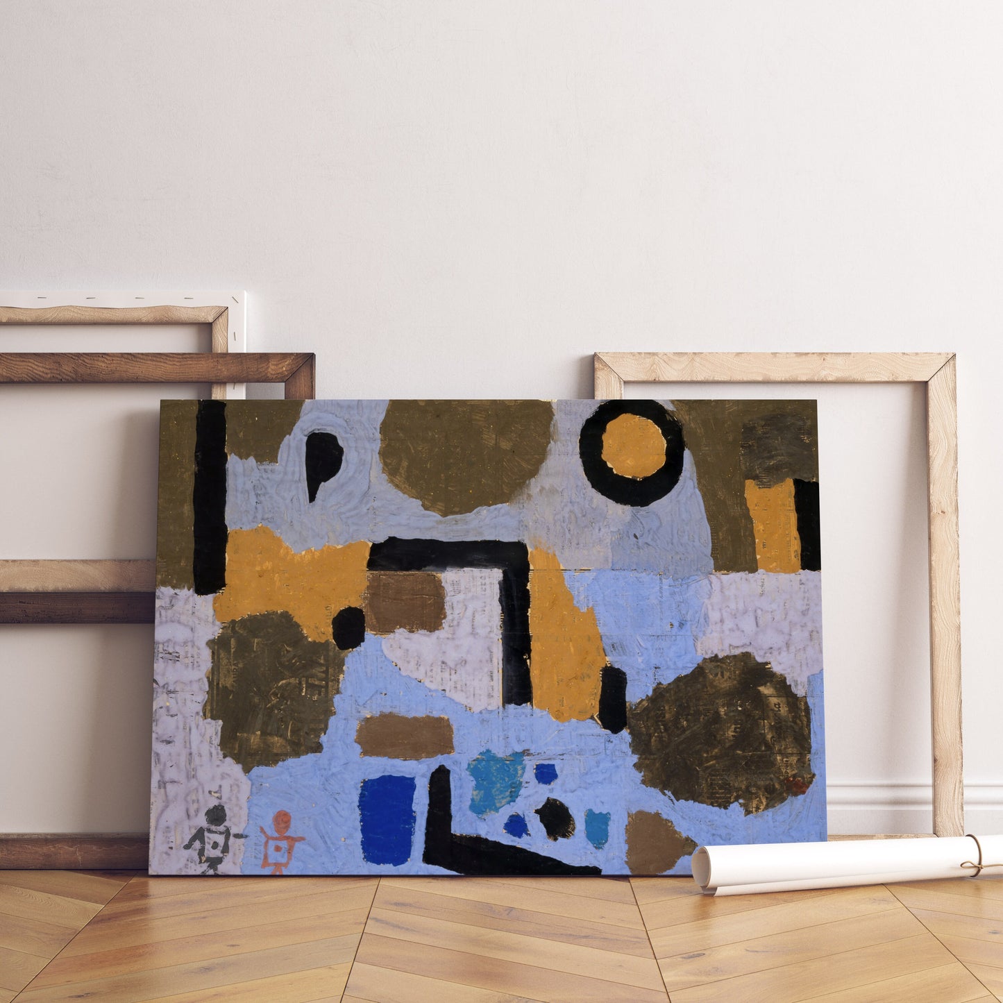 Paul Klee With the two lost ones (1938) Stretched Canvas Modern Wall Art, Paul Klee Reproduction Abstract Painting, Ready to Hang Print