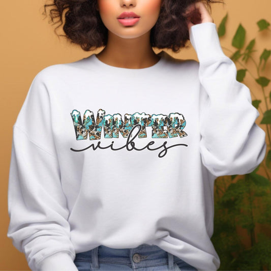 Winter Vibes Schnee Sweatshirt, Weihnachten Langarm Geschenk Shirt, Winter Feiertage Weihnachten Unisex Geschenk Sweatshirt, Geschenk für Sie, Geschenk für Ihn