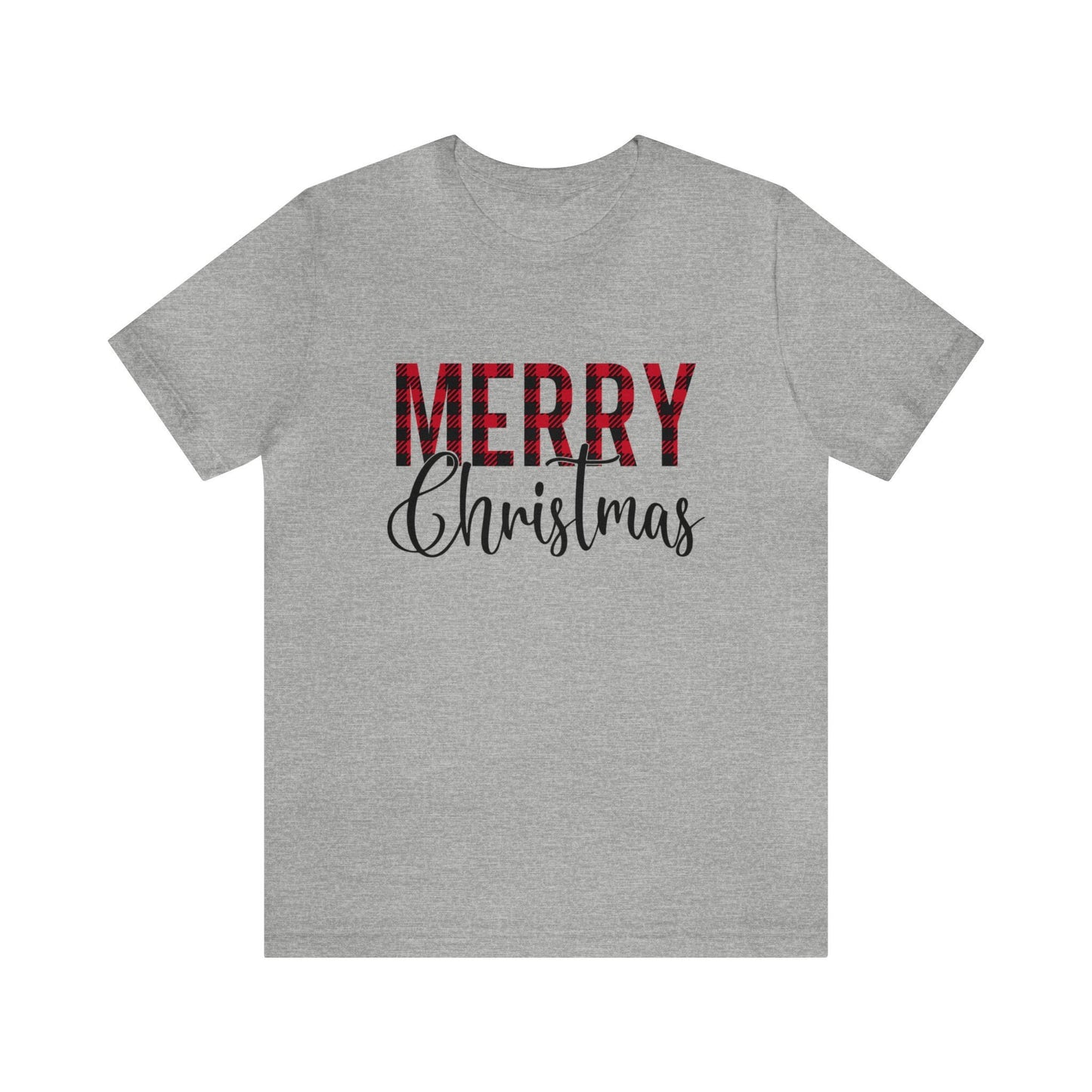 Weihnachts-T-Shirt mit kariertem Muster, Frohe Weihnachten, Weihnachts-T-Shirt, Weihnachts-T-Shirt, Weihnachts-Weihnachtsmann-Geschenk-Shirt