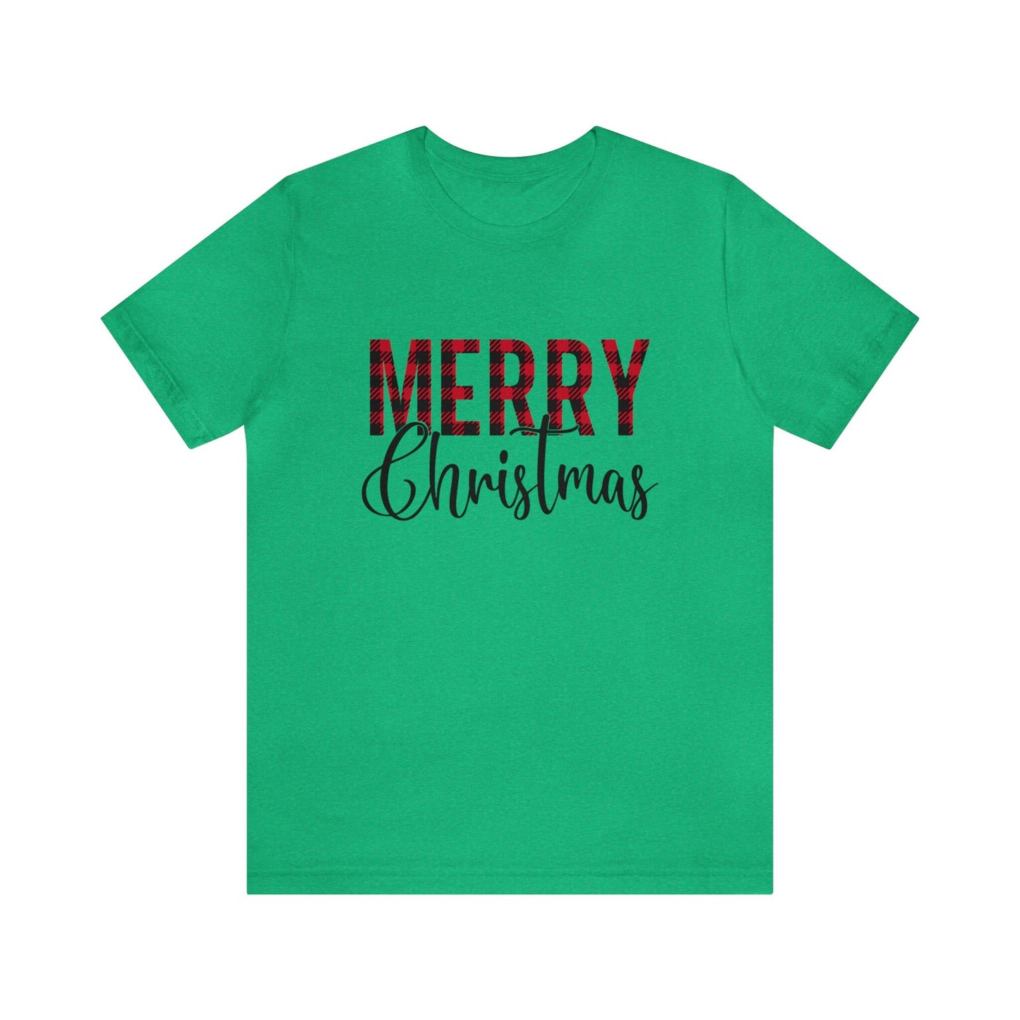 Weihnachts-T-Shirt mit kariertem Muster, Frohe Weihnachten, Weihnachts-T-Shirt, Weihnachts-T-Shirt, Weihnachts-Weihnachtsmann-Geschenk-Shirt