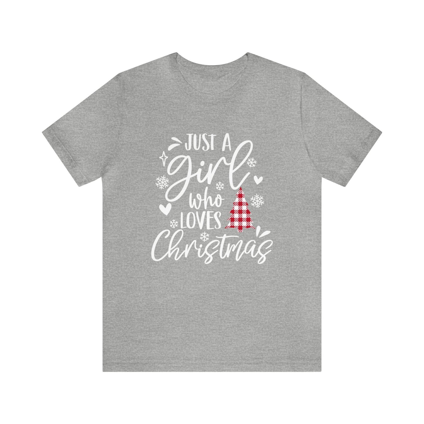Weihnachtsgeschenk T-Shirt, Feiertags-Shirt, Weihnachts-T-Shirt, Just a Girl who loves Christmas Holiday Gift Shirt, Frohe Weihnachten Shirt