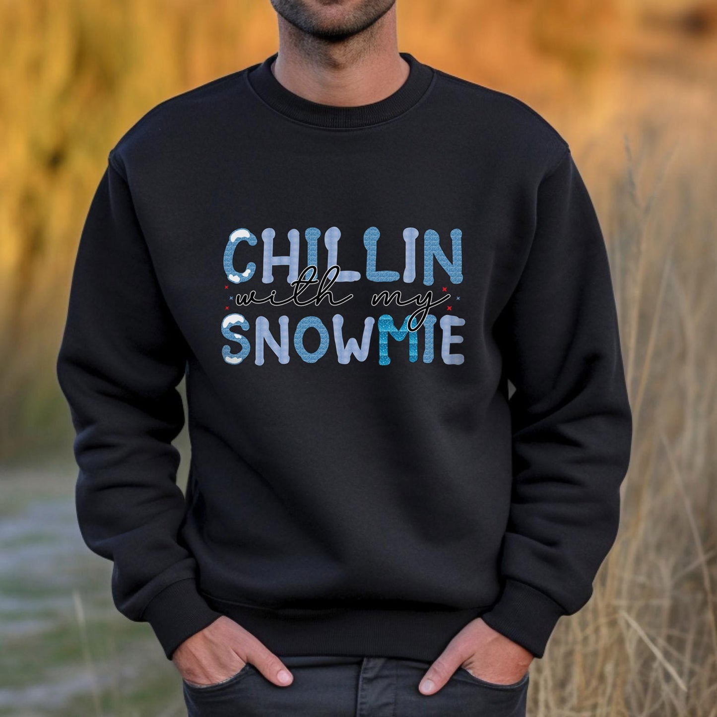 Chillin with My Snowmies Schnee Sweatshirt, Weihnachtsgeschenk Shirt, Winterferien Weihnachten Unisex Geschenk Sweatshirt, Geschenk für Sie, Geschenk für Ihn