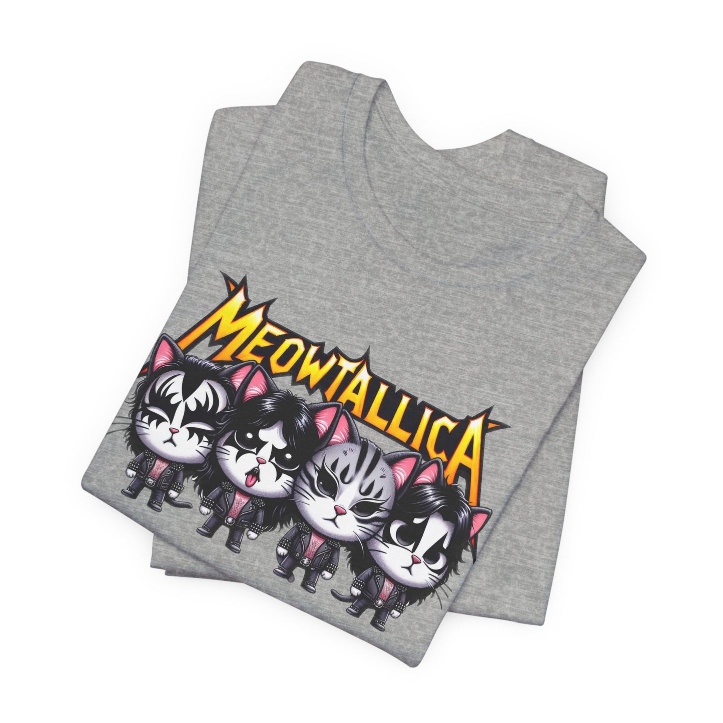 T-shirt Meowtallica Cats, T-shirt drôle de chat, T-shirt Rocker Cats, T-shirt cadeau pour amoureux des chats, T-shirt drôle de parodie de Metallica, T-shirt cadeau pour propriétaire de chat