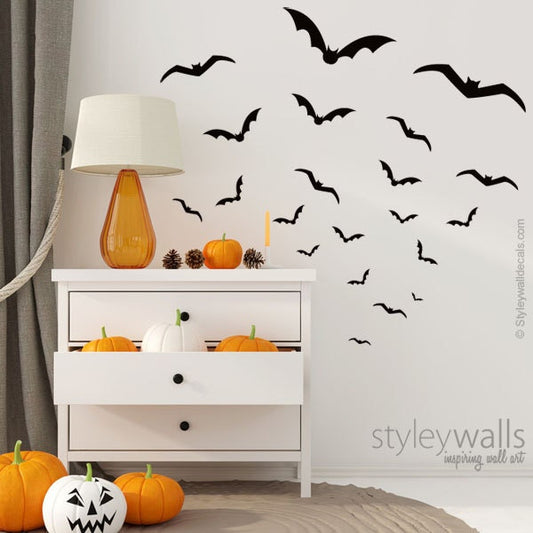 Halloween Wall Decal, Bats Wall Decal, Bats Wall Sticker, Bats Halloween Wall Decal for Office Home Decor, Halloween Decor Wall Decal