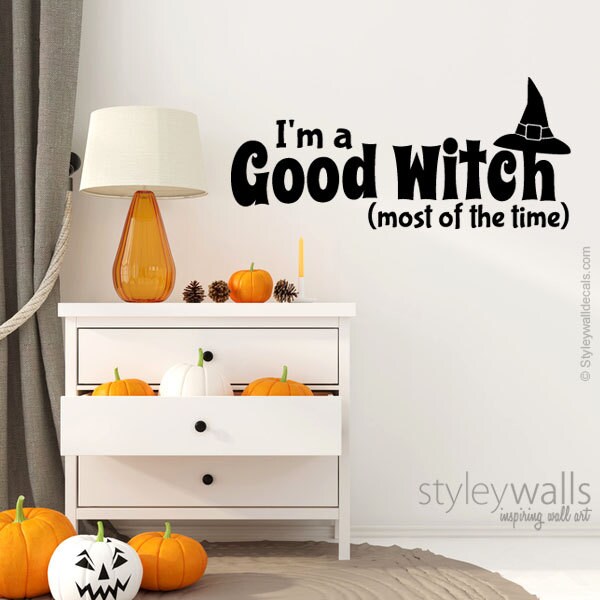 Halloween Wall Decal, Witch Wall Decal, Witch Wall Sticker, I am a Good Witch Wall Decal, Halloween Wall Decal for Office Home Decor
