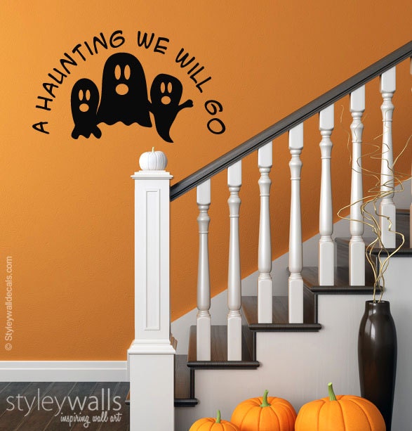 Halloween Wall Decal, Ghosts Wall Decal, Ghosts Wall Sticker, A Haunting We will Go Wall Decal, Halloween Wall Decal for Office Home Decor