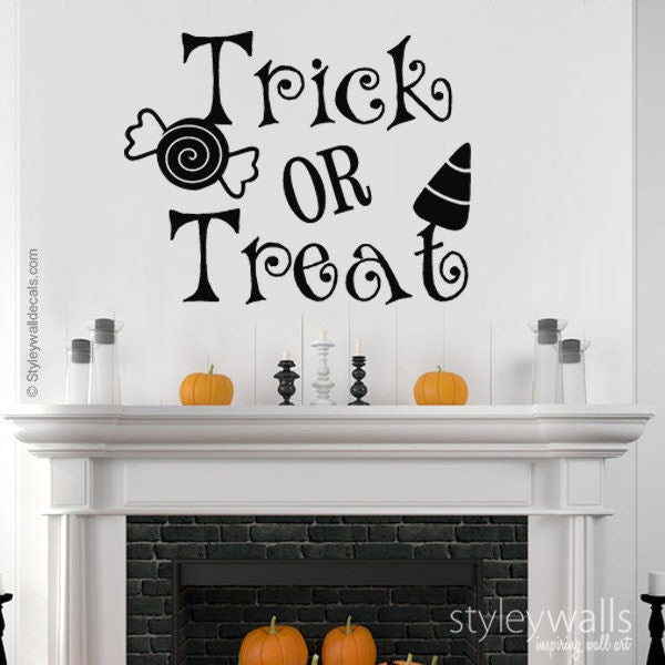 Halloween Wall Decal, Trick or Treat Wall Decal, Sweets Wall Sticker, Trick or Treat Wall Sticker, Halloween Wall Decor for Home