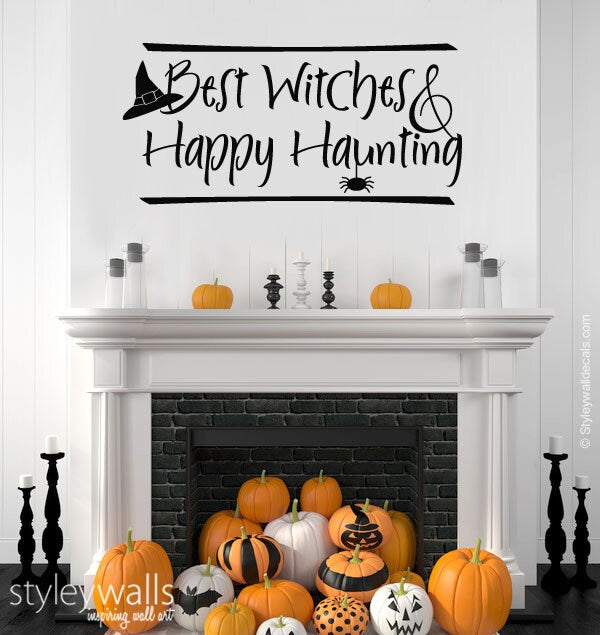 Halloween Wall Decal, Happy Haunting Halloween Wall Decal, Best Witches and Happy Haunting Spider Wall Decal for Home Decor