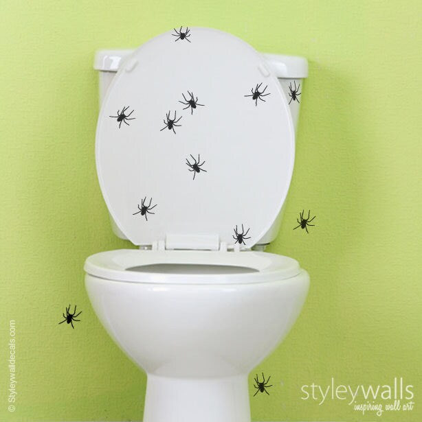 Spiders Wall Decal, Spiders Wall Sticker, Spiders Room Decor, Insects Wall Decal, Spiders Halloween Decoration Vinyl Wall Decals Set of 25