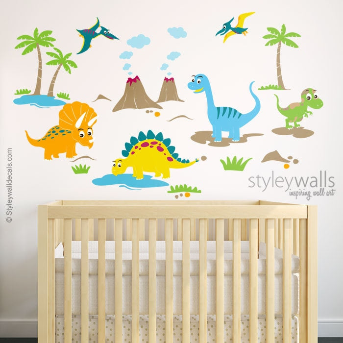 Dinosaurs Wall Decals for Nursery, Dinosaurs Wall Stickers, Playroom Kids Room Dinosaurs Wall Decor, T-Rex Wall Decal, Dinosaurs Wall Decor
