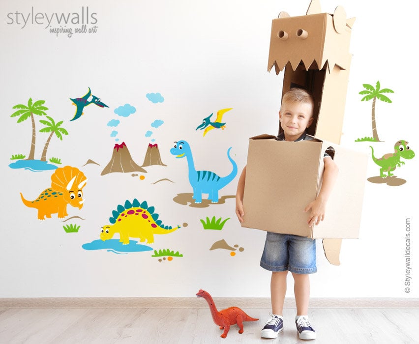 Dinosaurs Wall Decals for Nursery, Dinosaurs Wall Stickers, Playroom Kids Room Dinosaurs Wall Decor, T-Rex Wall Decal, Dinosaurs Wall Decor