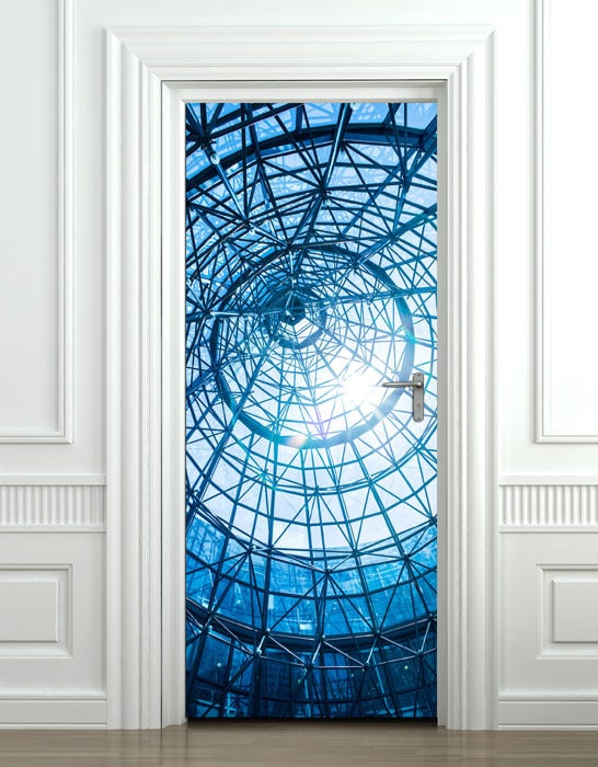 Door Sticker, Door Wallpaper, Door Mural, Abstract Building Wall Art Wall Decor Mural, Bedroom Living Room Home Decor, Fridge Door Sticker