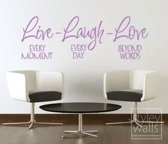 Live Laugh Love Vinyl lettering Wall Decal, Vinyl Lettering Home Decor, Live Laugh Love Quote Wall Decal Sticker