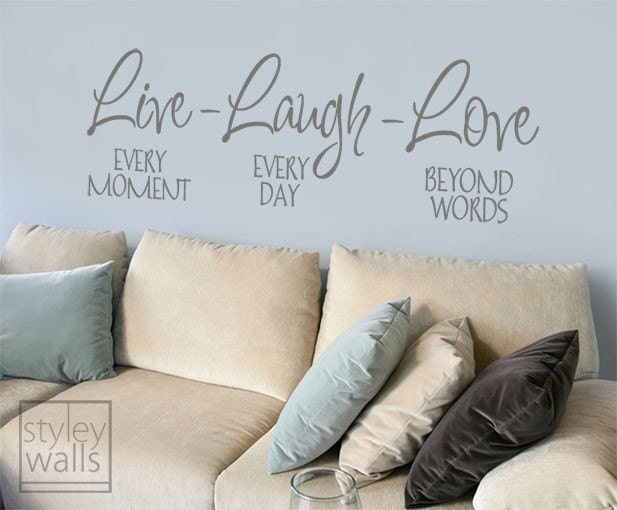 Live Laugh Love Vinyl lettering Wall Decal, Vinyl Lettering Home Decor, Live Laugh Love Quote Wall Decal Sticker