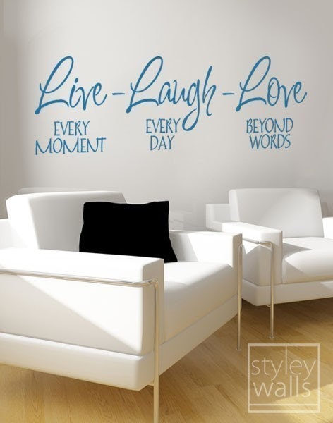 Live Laugh Love Vinyl lettering Wall Decal, Vinyl Lettering Home Decor, Live Laugh Love Quote Wall Decal Sticker
