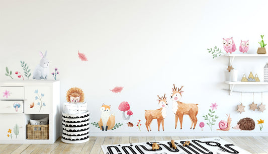 Woodland Animals Wall Decal, Forest Animals Wall Decal, Forest Animals Wall Decal Sticker, Woodland Critters Wall Decor, Woodland Room Decor