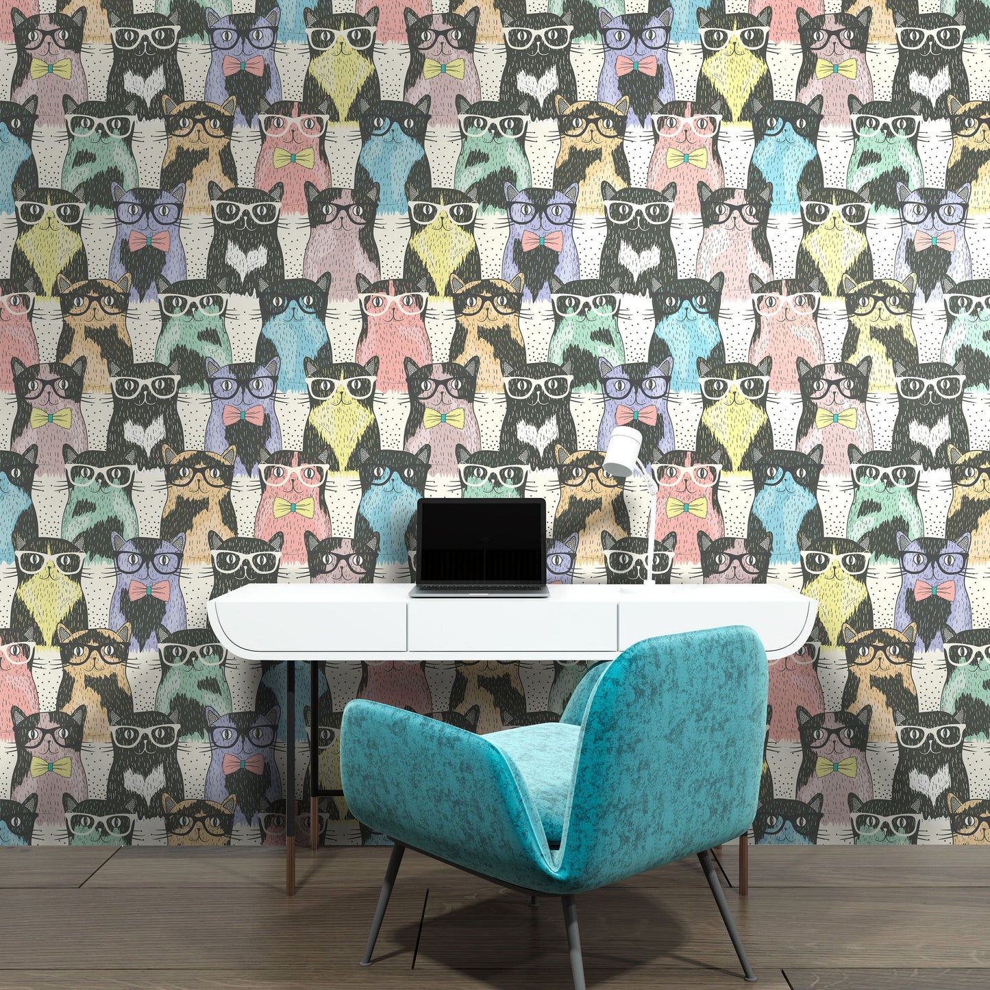 Papier peint pour chat, papier peint pour chambre d'enfant, papier peint en tissu amovible et repositionnable, décoration pour chambre d'enfant, peler et coller, auto-adhésif