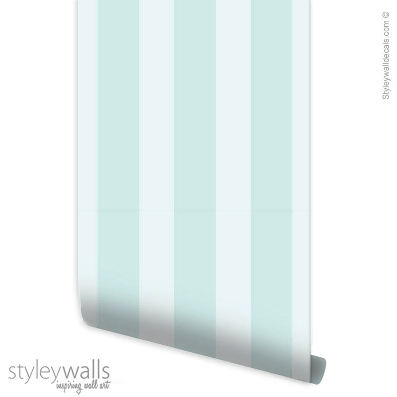 Stripes Wallpaper, Blue Striped Pattern Vertical Wallpaper, Repositionable Removable Fabric, Kids Room Decor, Peel and Stick, Self Adhesive